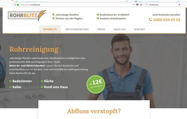 Rohrreinigung - Schwarze Liste