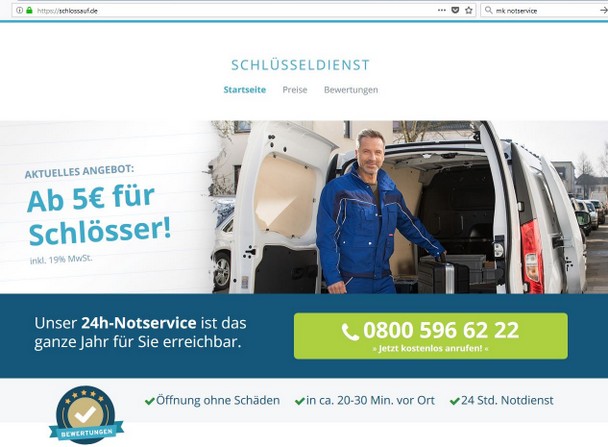 Schlüsseldienst - Schwarze Liste