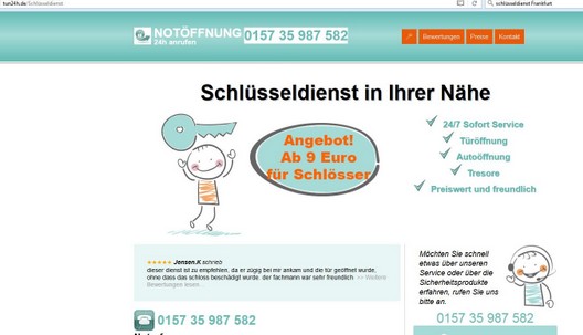 Schlüsselnotdienst Schwarze Liste